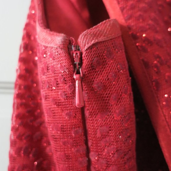 Red Sparkling Formal Dress by ML Monique Lhuillier - Picture 11 of 16